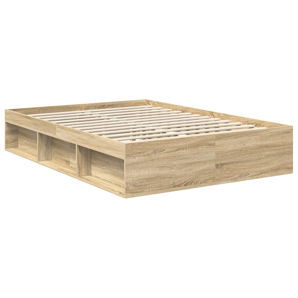 vidaXL Ramka łóżka Sonoma 140 x 190 cm Lite drewno sosnowe