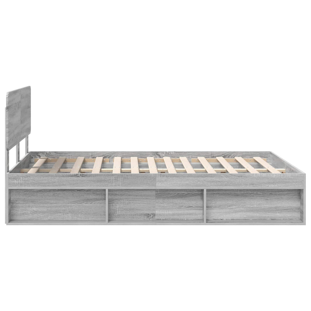 vidaXL Ramka łóżka Szary Sonoma 140 x 190 cm Lite drewno sosnowe