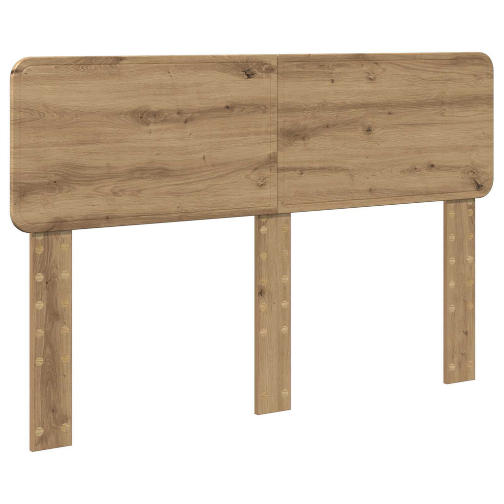 vidaXL Ramka łóżka Dąb rzemieślniczy 140 x 190 cm Lite drewno sosnowe