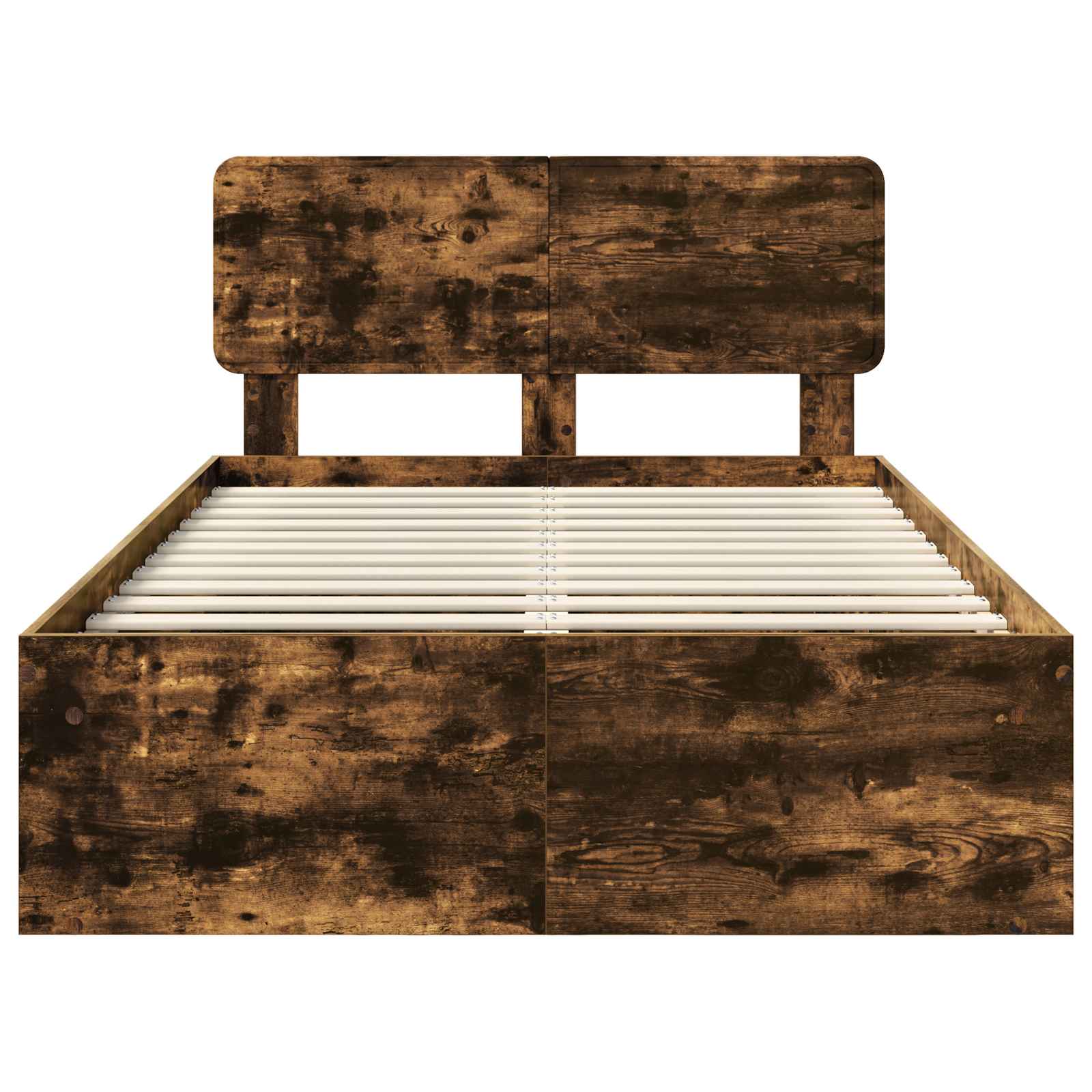 vidaXL Ramka łóżka Dąb wędzony 135 x 190 cm Lite drewno sosnowe