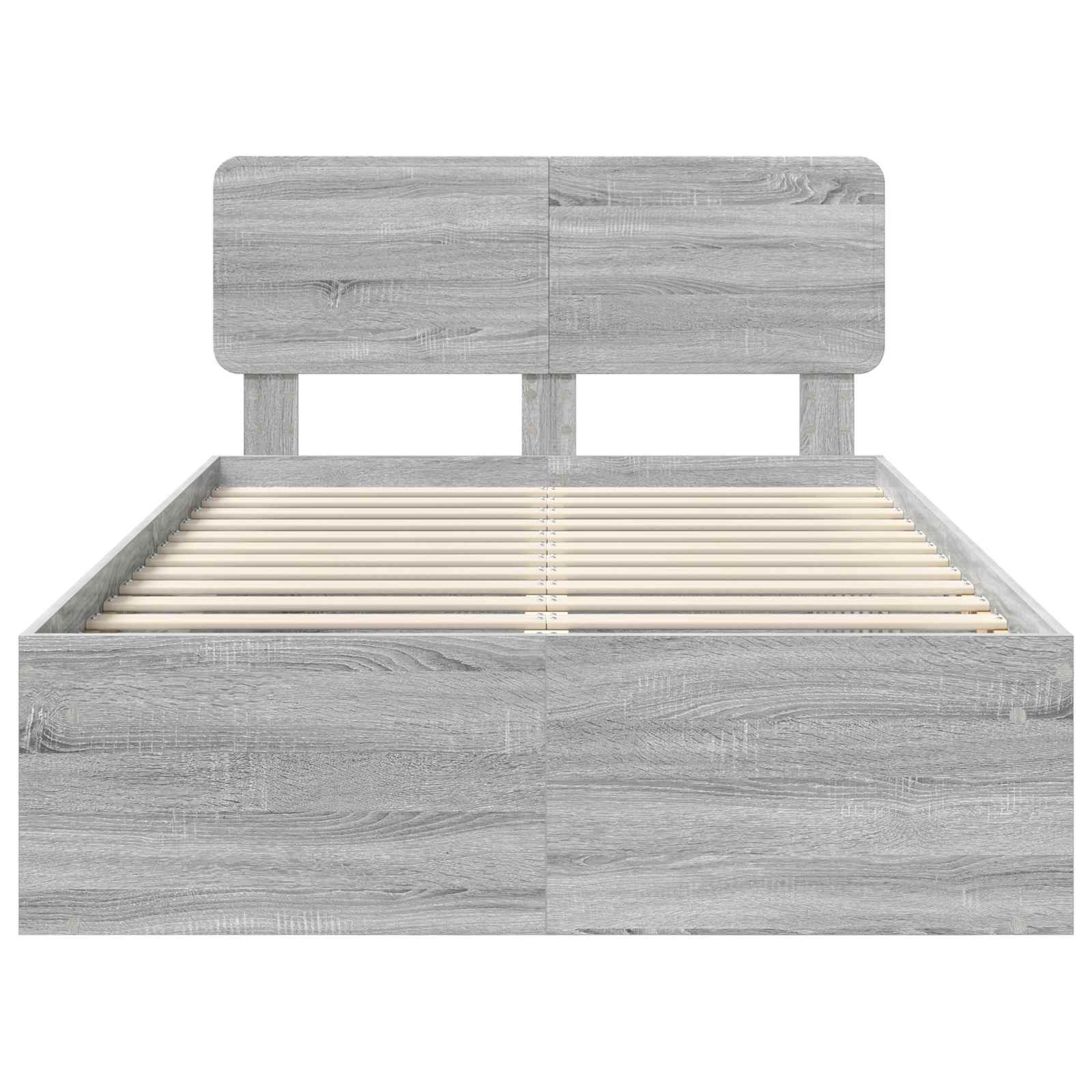 vidaXL Ramka łóżka Szary Sonoma 135 x 190 cm Lite drewno sosnowe
