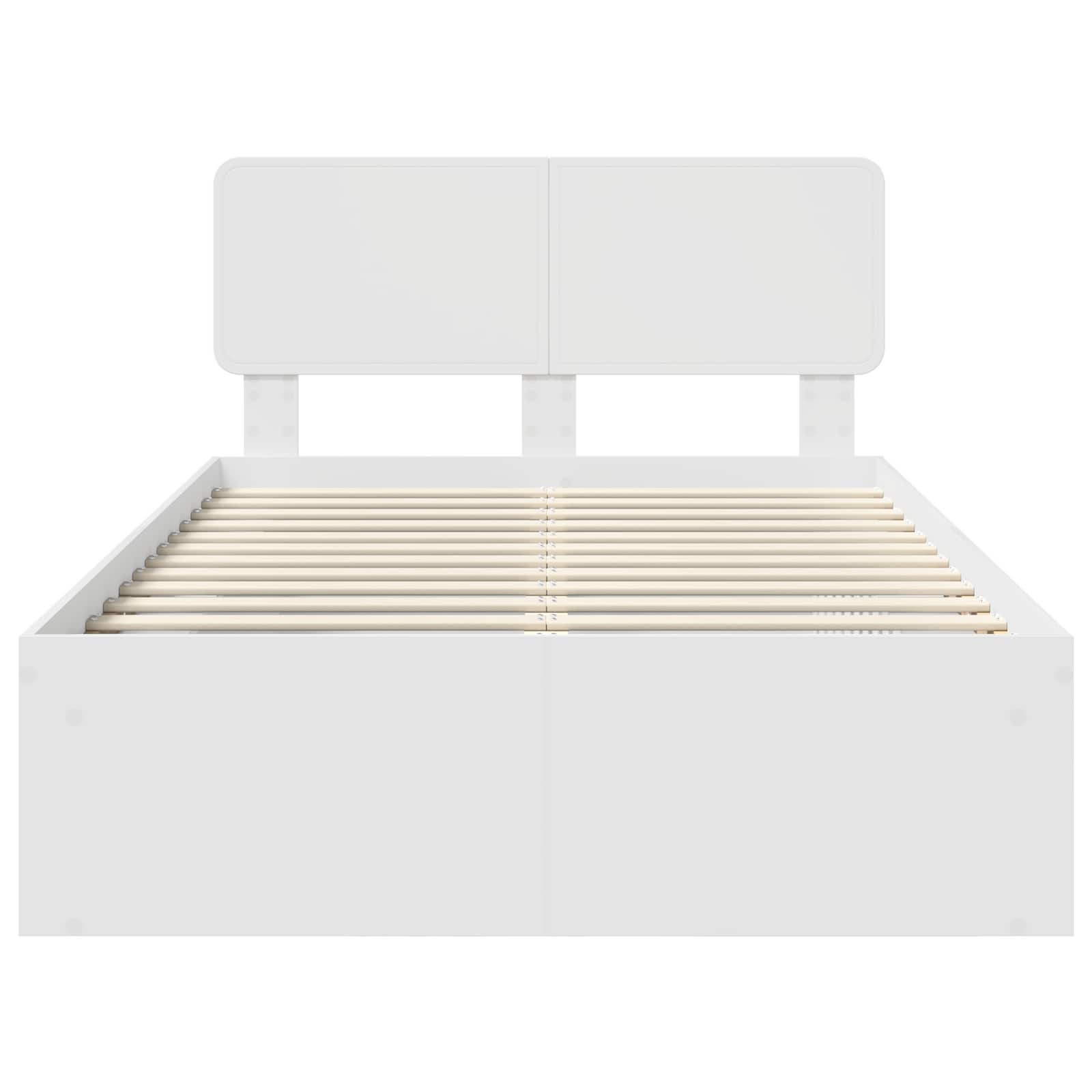 vidaXL Ramka łóżka Z zagłówkiem Biały 120 x 200 cm Lite drewno sosnowe