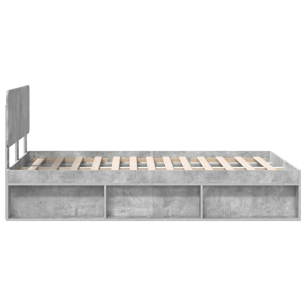 vidaXL Ramka łóżka Betonowy 120 x 200 cm Lite drewno sosnowe
