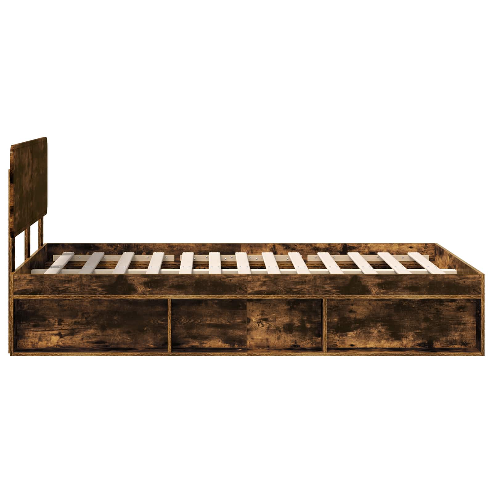 vidaXL Ramka łóżka Dąb wędzony 120 x 200 cm Lite drewno sosnowe
