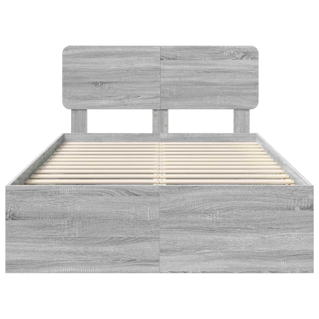 vidaXL Ramka łóżka Szary Sonoma 120 x 200 cm Lite drewno sosnowe