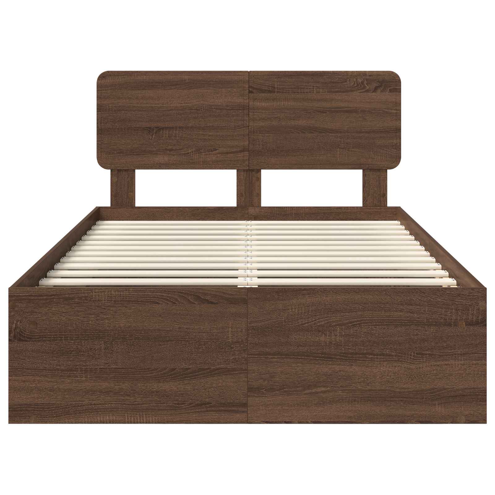 vidaXL Ramka łóżka Brązowy dąb 120 x 200 cm Lite drewno sosnowe