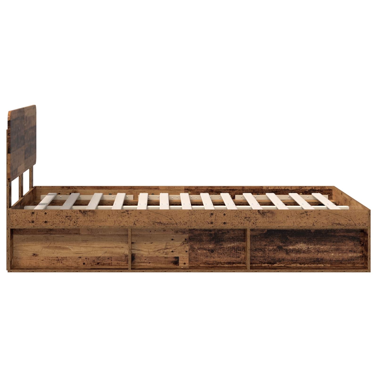 vidaXL Ramka łóżka Stare drewno 120 x 200 cm Lite drewno sosnowe