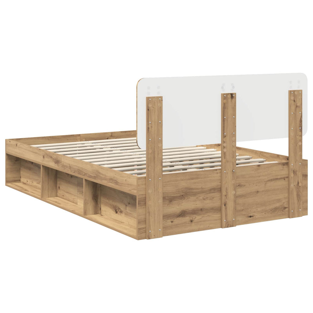 vidaXL Ramka łóżka Dąb rzemieślniczy 120 x 200 cm Lite drewno sosnowe