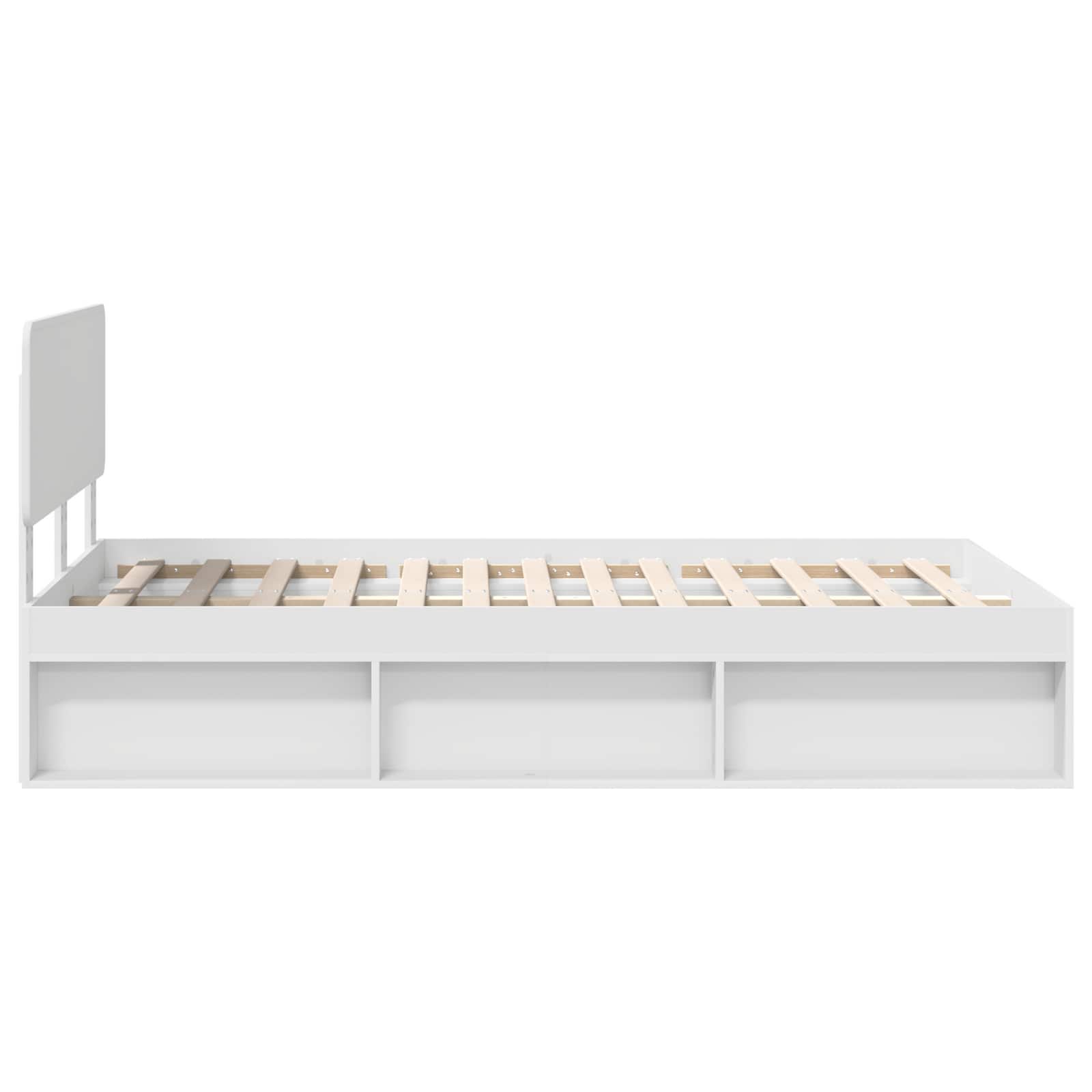 vidaXL Ramka łóżka Z zagłówkiem Biały 120 x 190 cm Lite drewno sosnowe