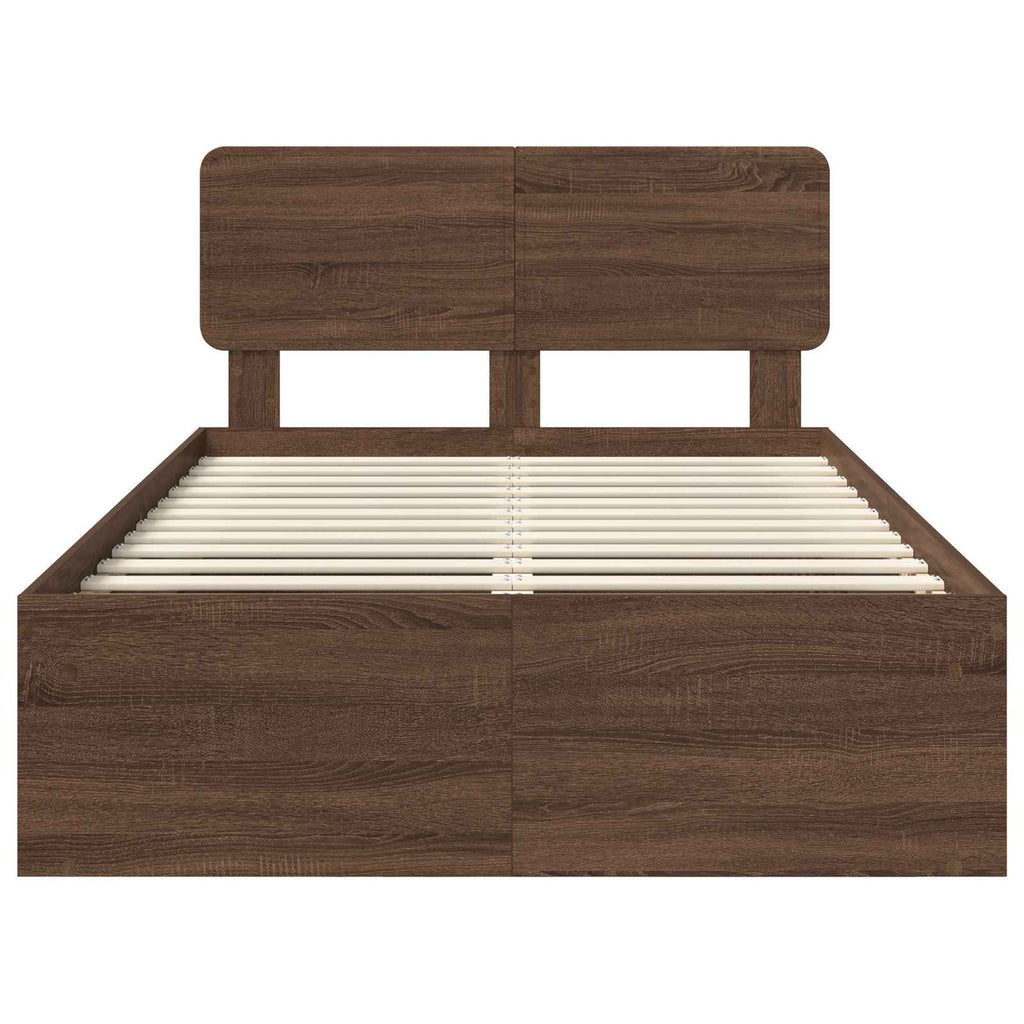 vidaXL Ramka łóżka Brązowy dąb 120 x 190 cm Lite drewno sosnowe