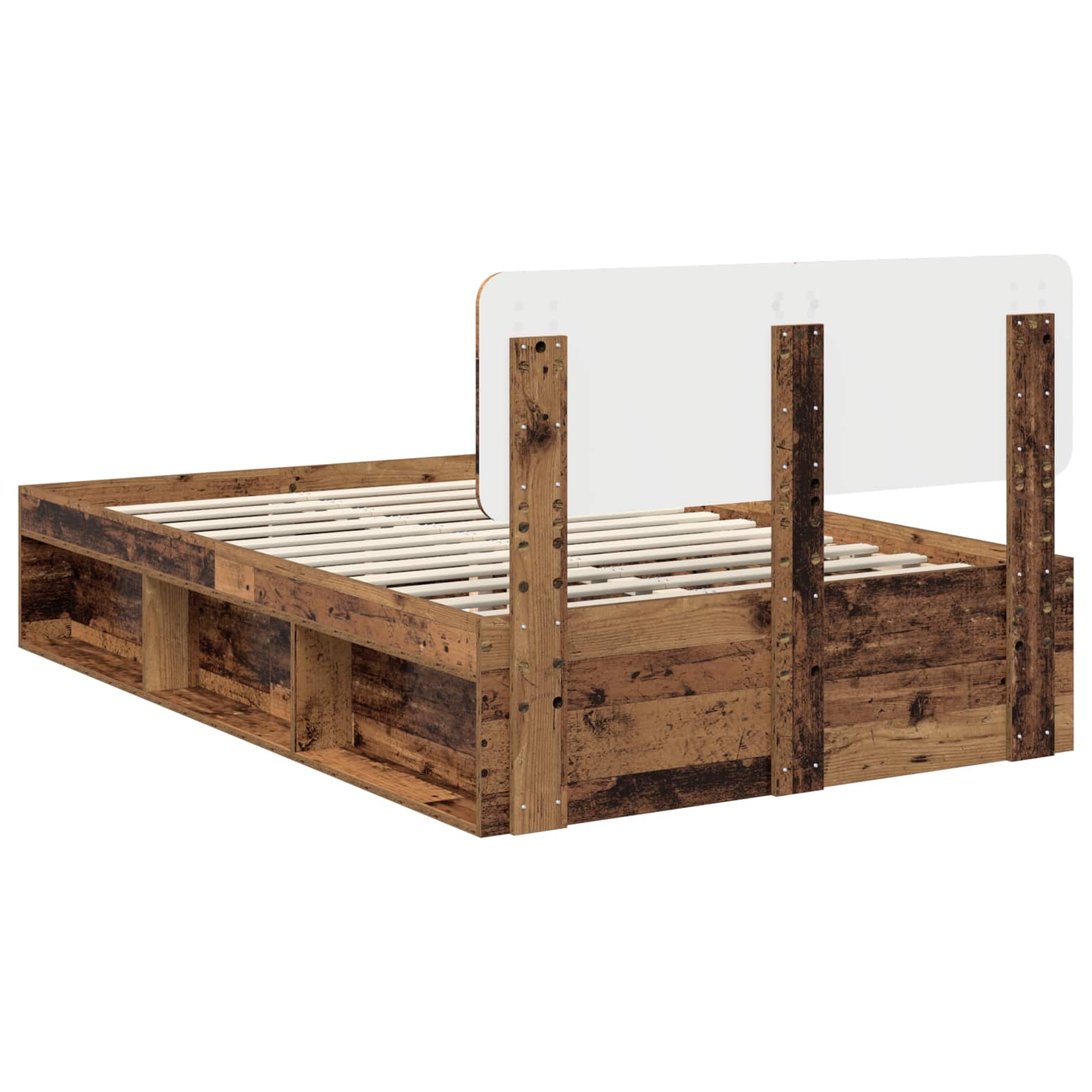 vidaXL Ramka łóżka Stare drewno 120 x 190 cm Lite drewno sosnowe