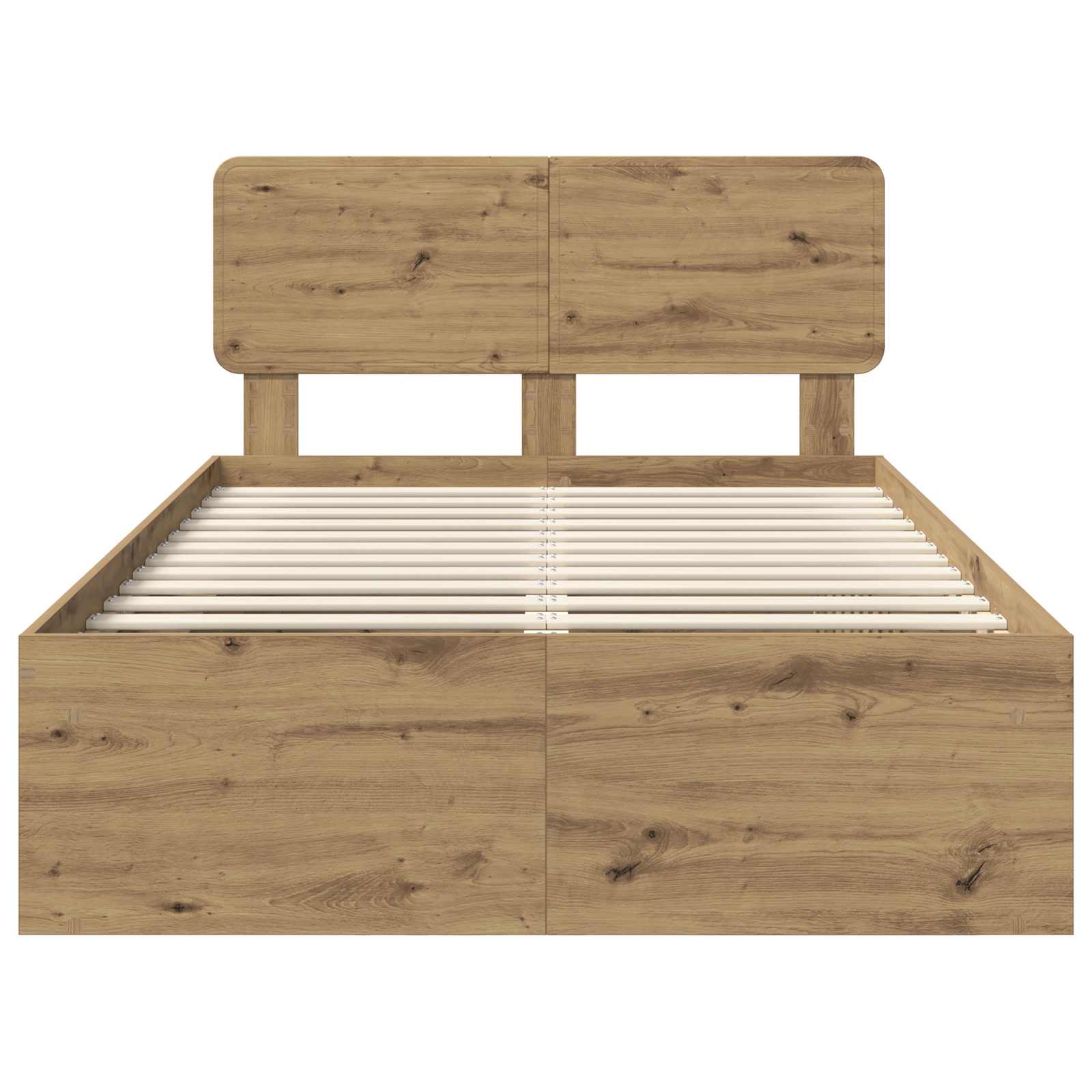 vidaXL Ramka łóżka Dąb rzemieślniczy 120 x 190 cm Lite drewno sosnowe