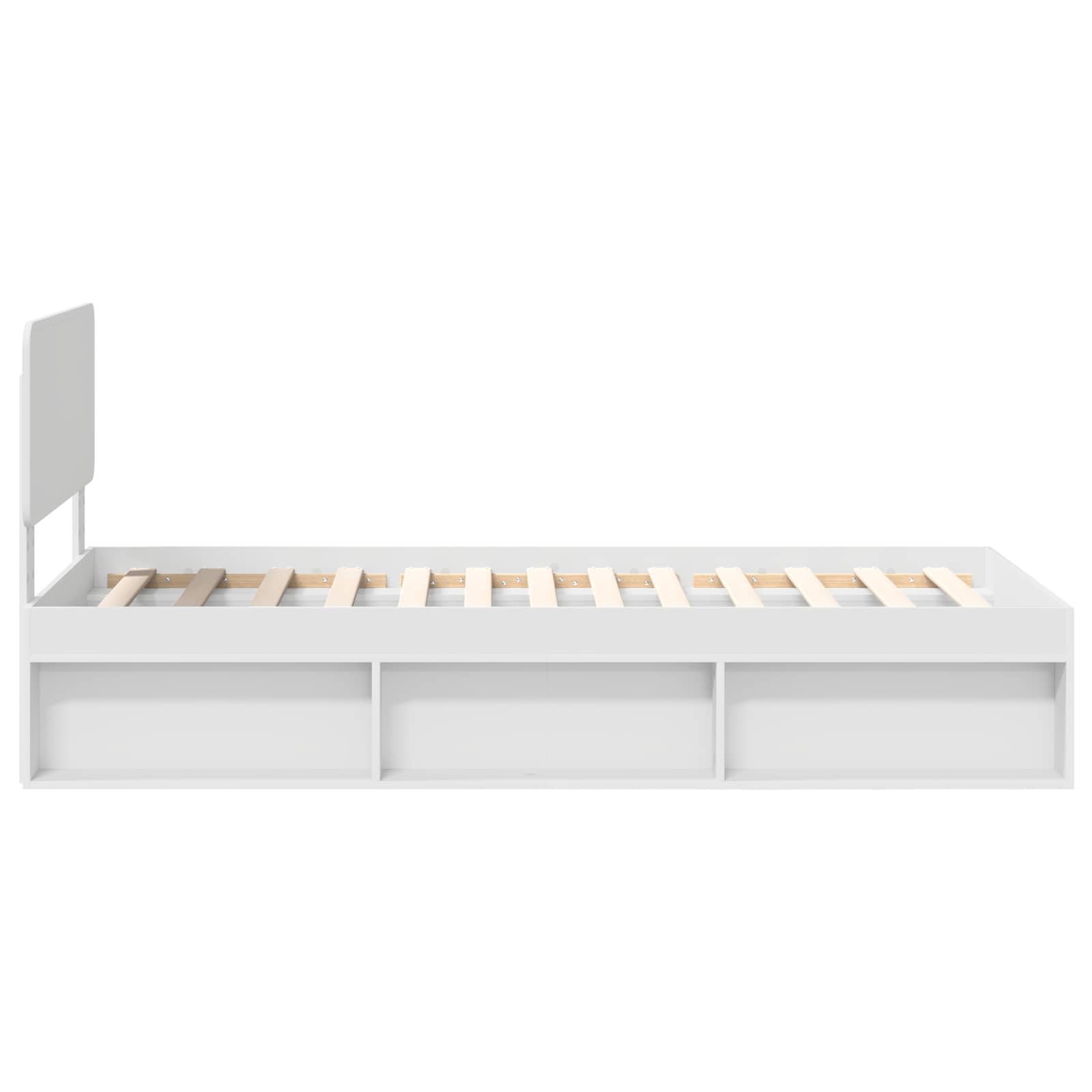 vidaXL Ramka łóżka Z zagłówkiem Biały 100 x 200 cm Lite drewno sosnowe