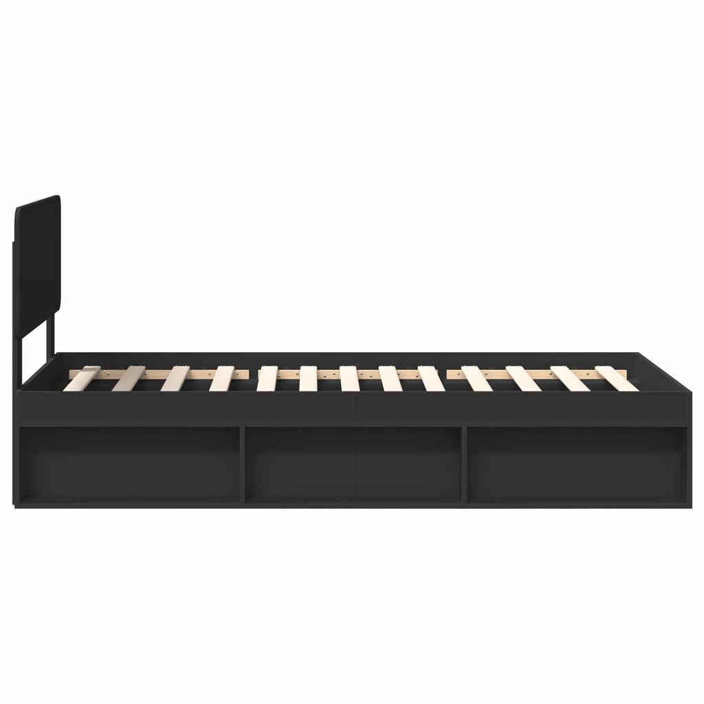 vidaXL Ramka łóżka Czarny 100 x 200 cm Lite drewno sosnowe