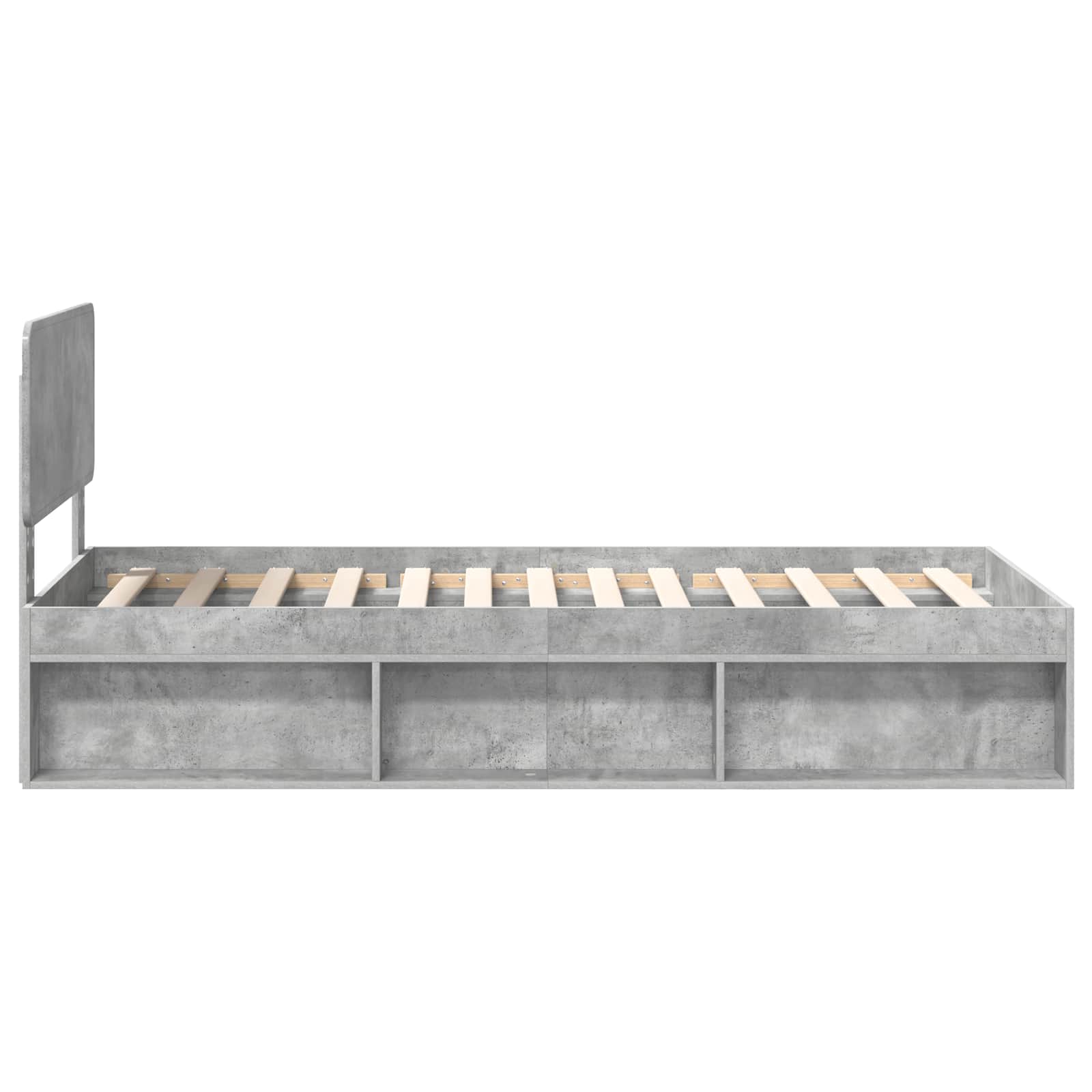 vidaXL Ramka łóżka Szary beton 100 x 200 cm Lite drewno sosnowe