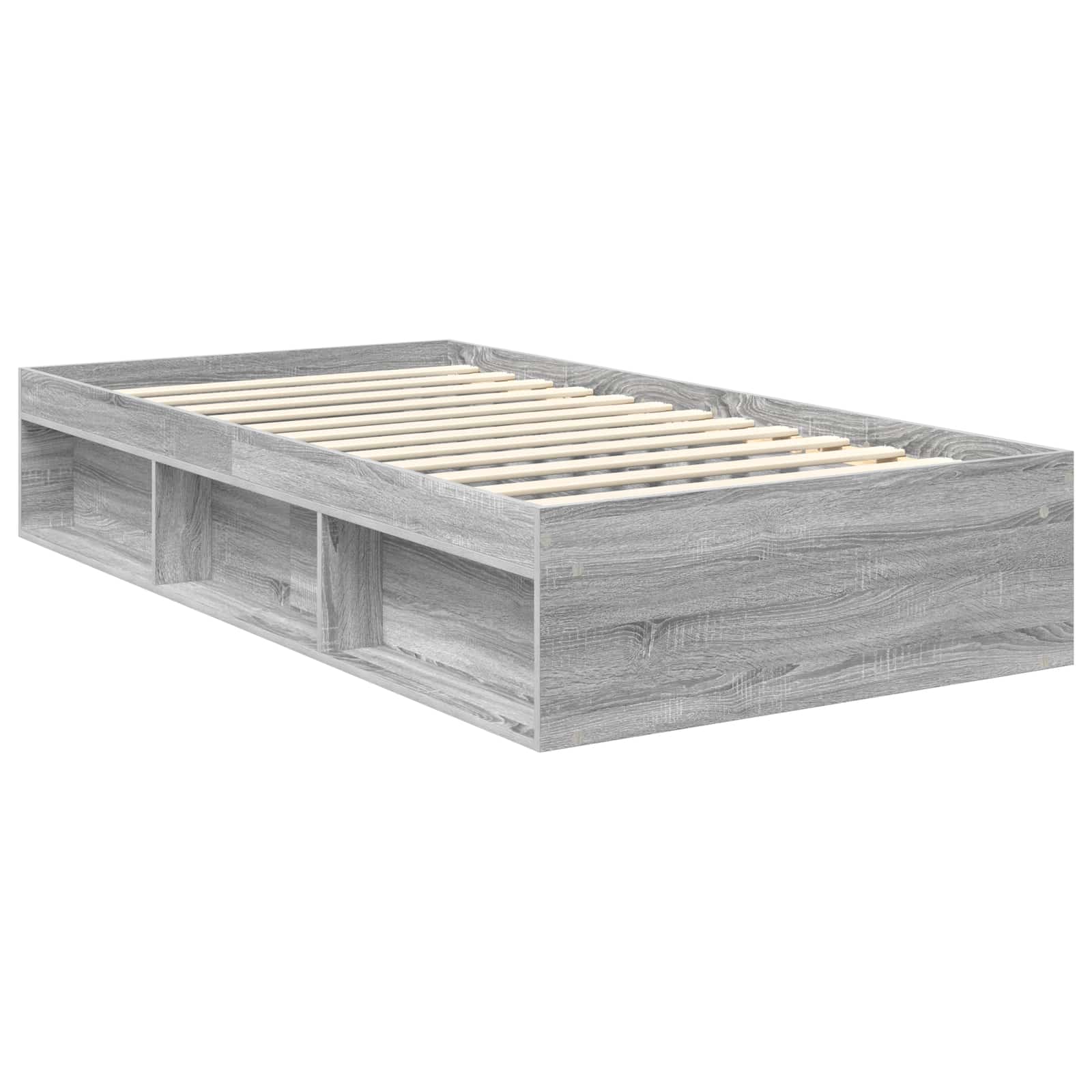 vidaXL Ramka łóżka Szary Sonoma 100 x 200 cm Lite drewno sosnowe