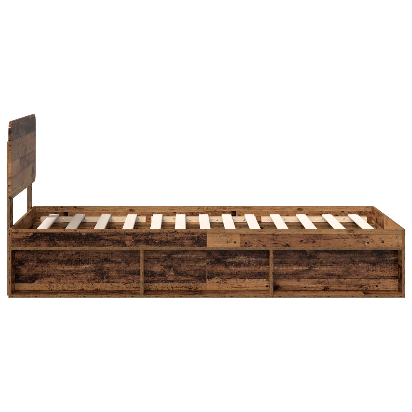 vidaXL Ramka łóżka Stare drewno 100 x 200 cm Lite drewno sosnowe