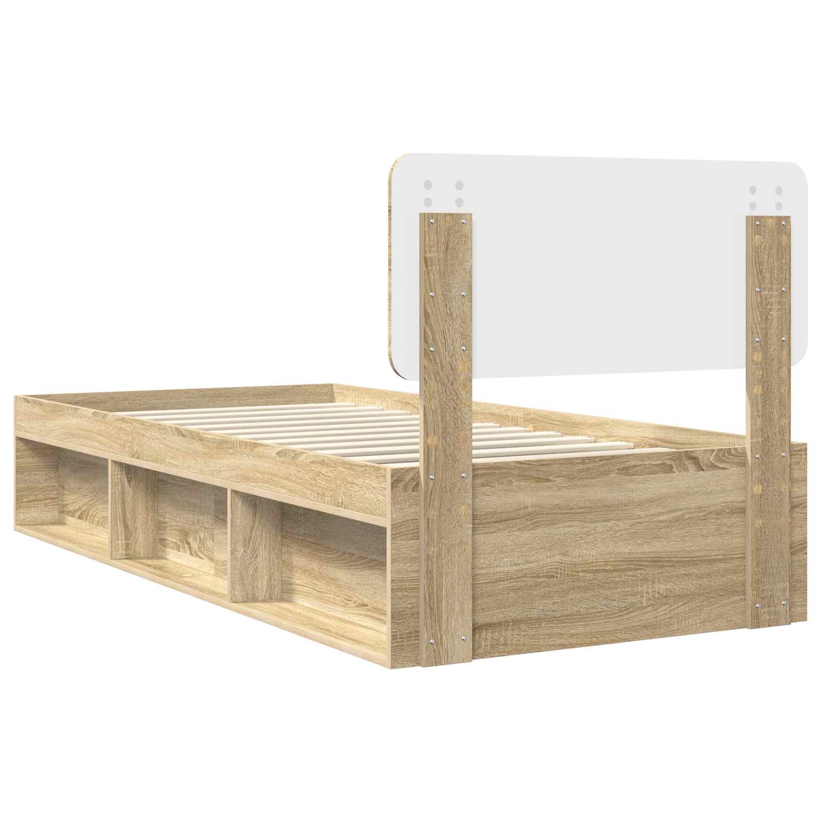 vidaXL Ramka łóżka Dąb Sonoma 90 x 200 cm Lite drewno sosnowe