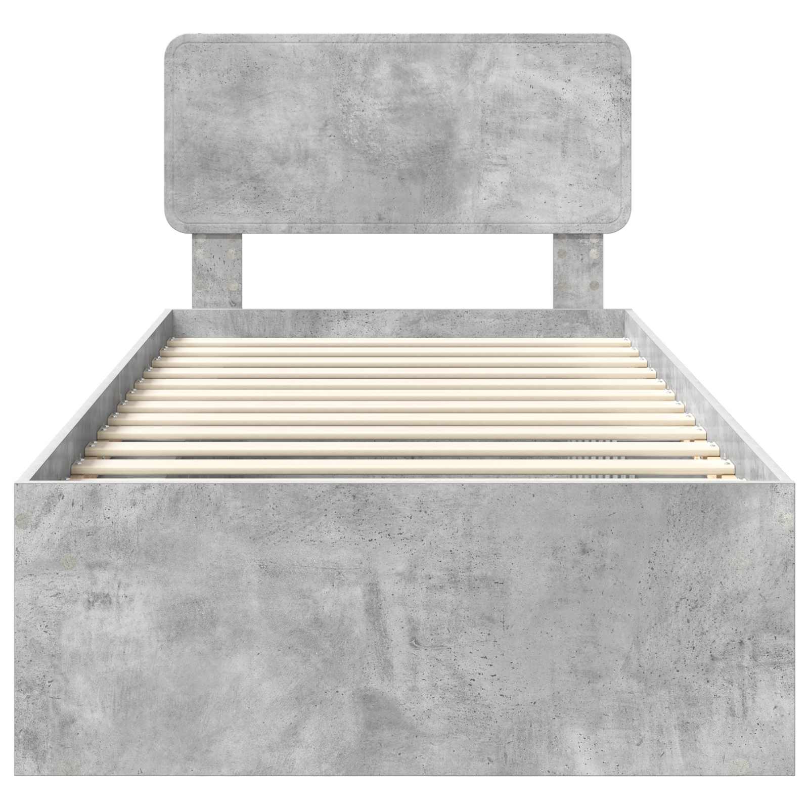 vidaXL Ramka łóżka Betonowy 90 x 200 cm Lite drewno sosnowe