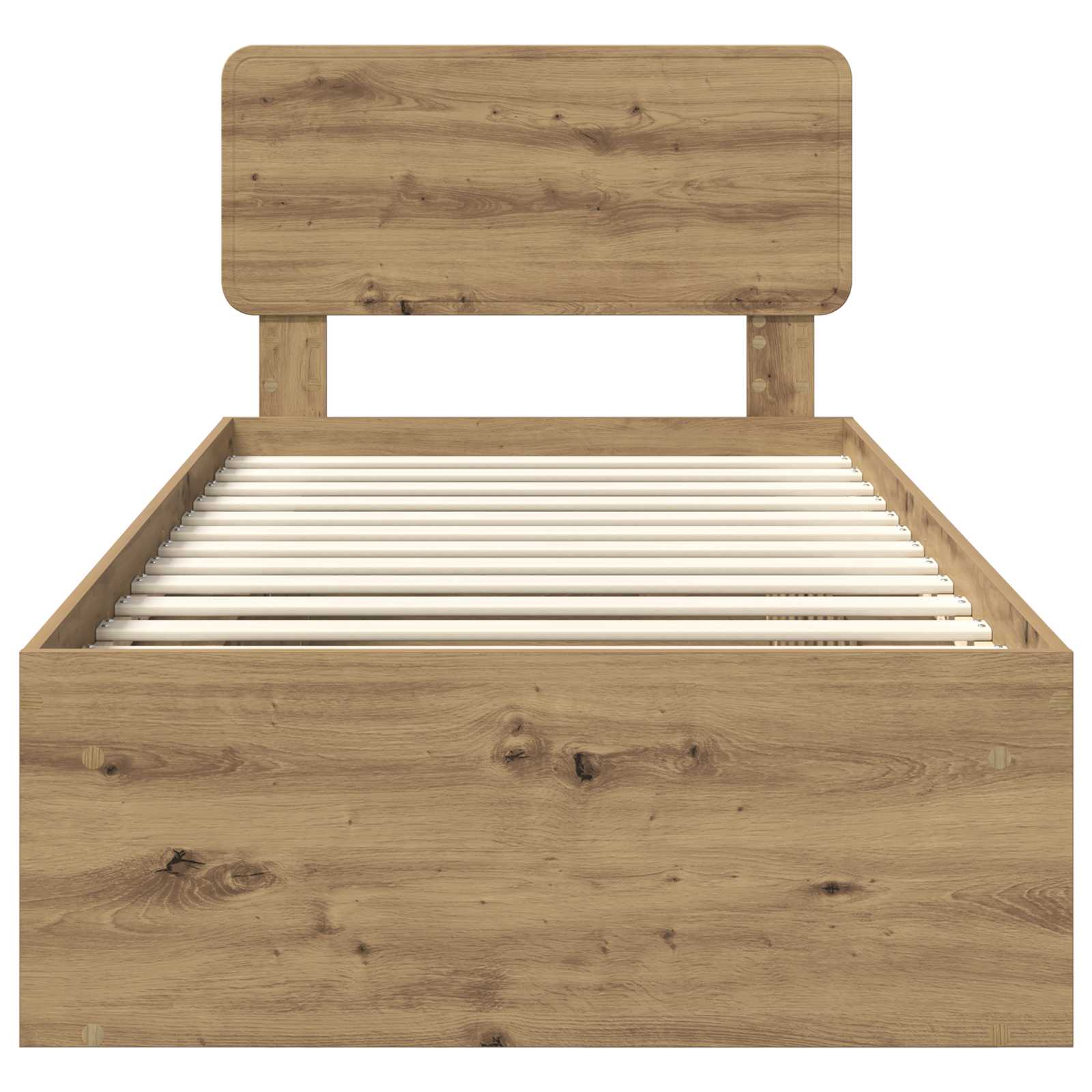 vidaXL Ramka łóżka Dąb rzemieślniczy 90 x 200 cm Lite drewno sosnowe
