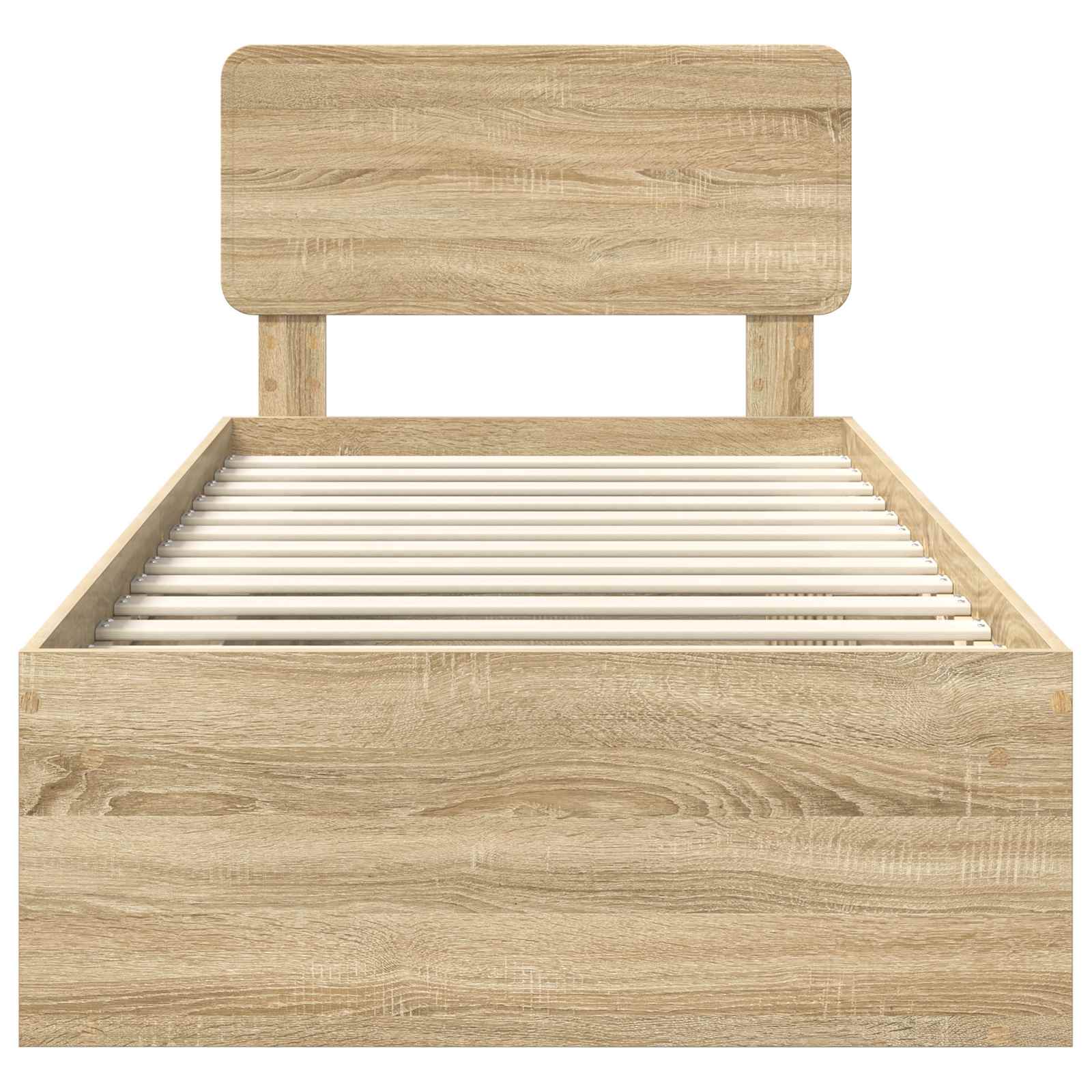 vidaXL Ramka łóżka Z zagłówkiem Sonoma 90 x 190 cm Lite drewno sosnowe