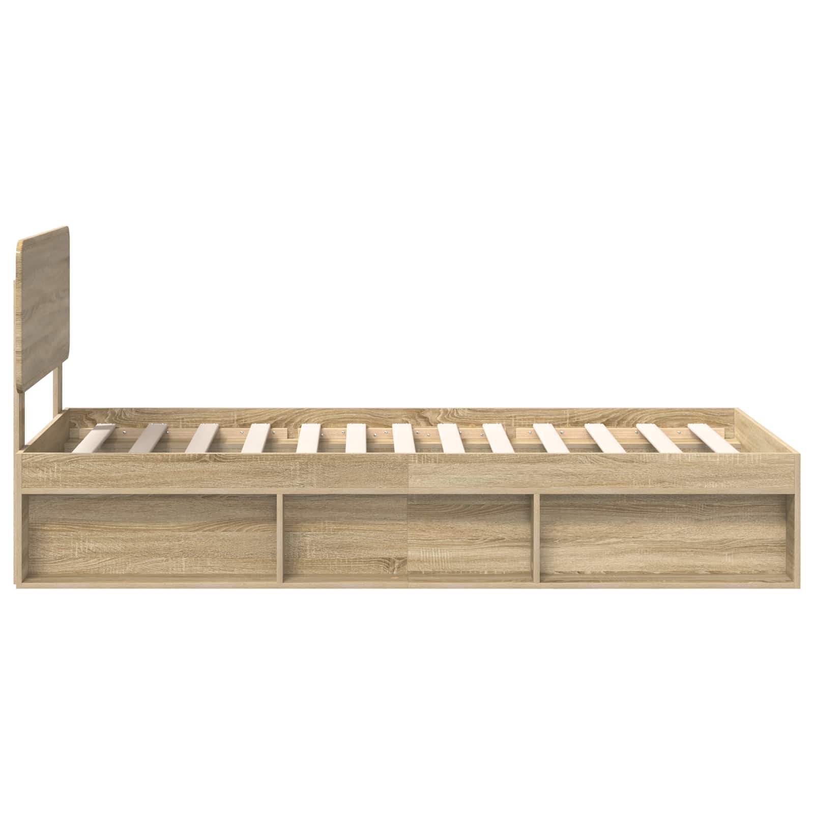 vidaXL Ramka łóżka Dąb Sonoma 75 x 190 cm Lite drewno sosnowe