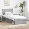 vidaXL Ramka łóżka Szary Sonoma 75 x 190 cm Lite drewno sosnowe