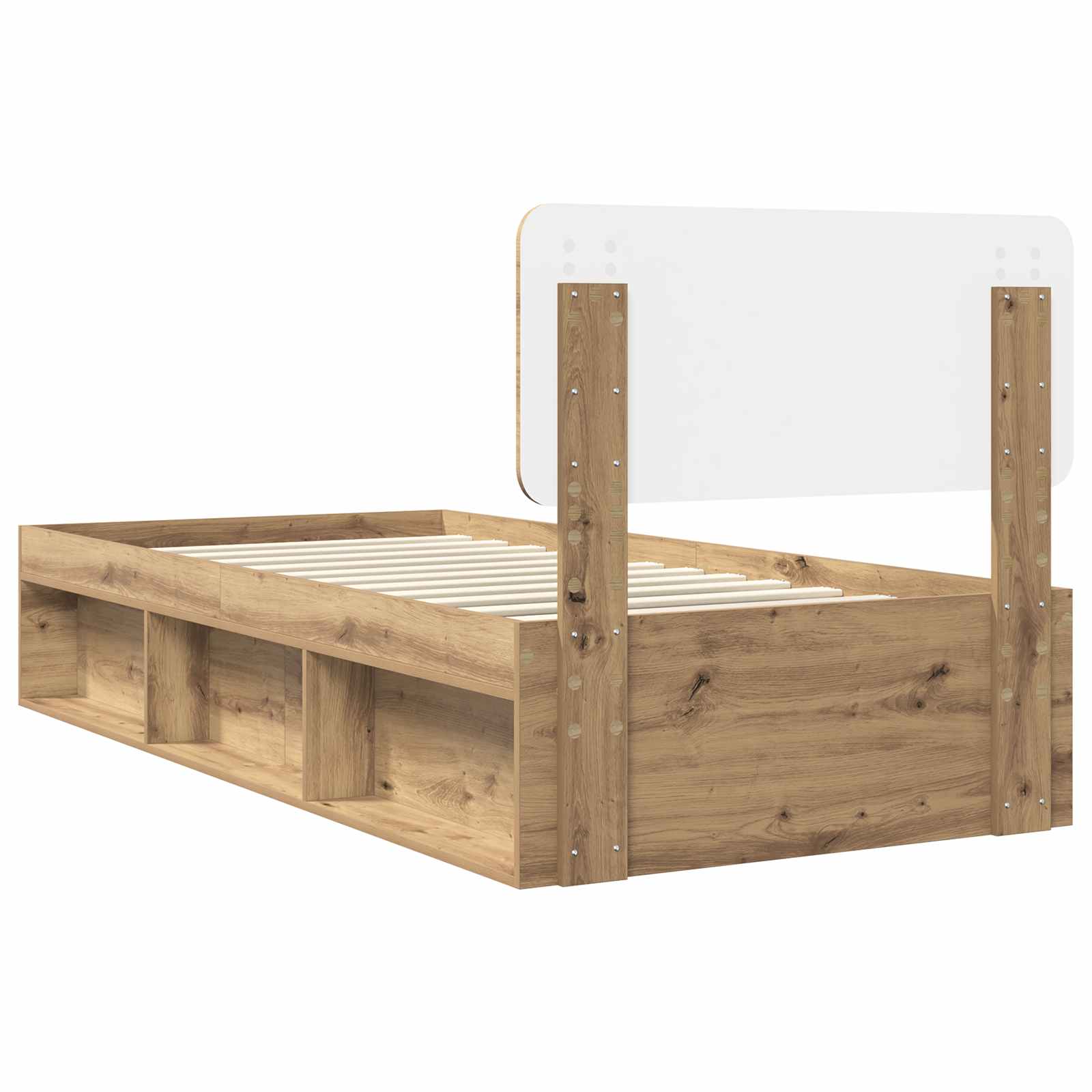 vidaXL Ramka łóżka Dąb rzemieślniczy 75 x 190 cm Lite drewno sosnowe