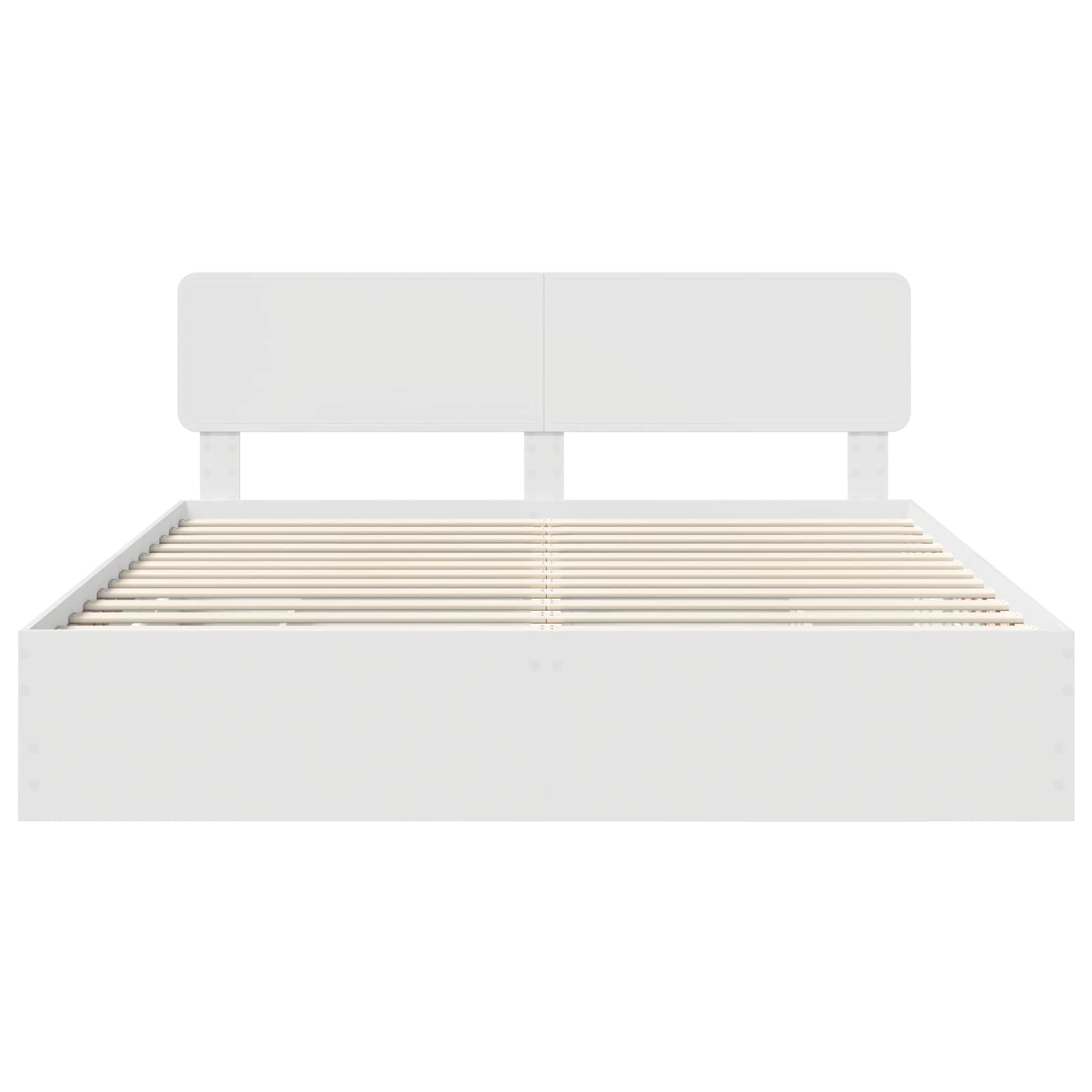 vidaXL Ramka łóżka z szufladą Biały 200 x 200 cm Drewno inżynieryjne