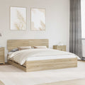 vidaXL Ramka łóżka Dąb Sonoma 200 x 200 cm Drewno inżynieryjne