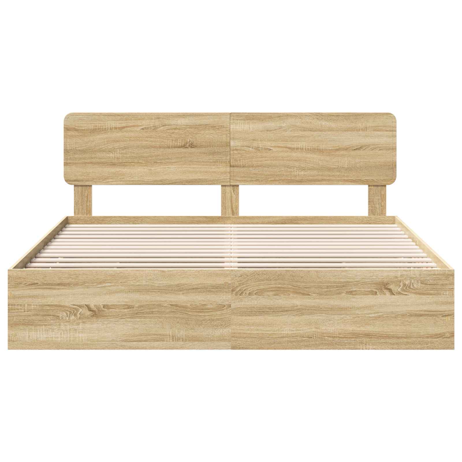vidaXL Ramka łóżka Dąb Sonoma 200 x 200 cm Drewno inżynieryjne