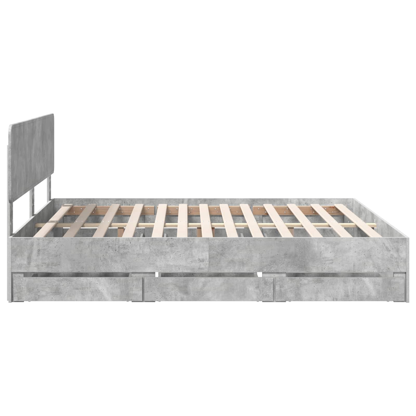 vidaXL Ramka łóżka Betonowy Szary 200 x 200 cm Drewno inżynieryjne