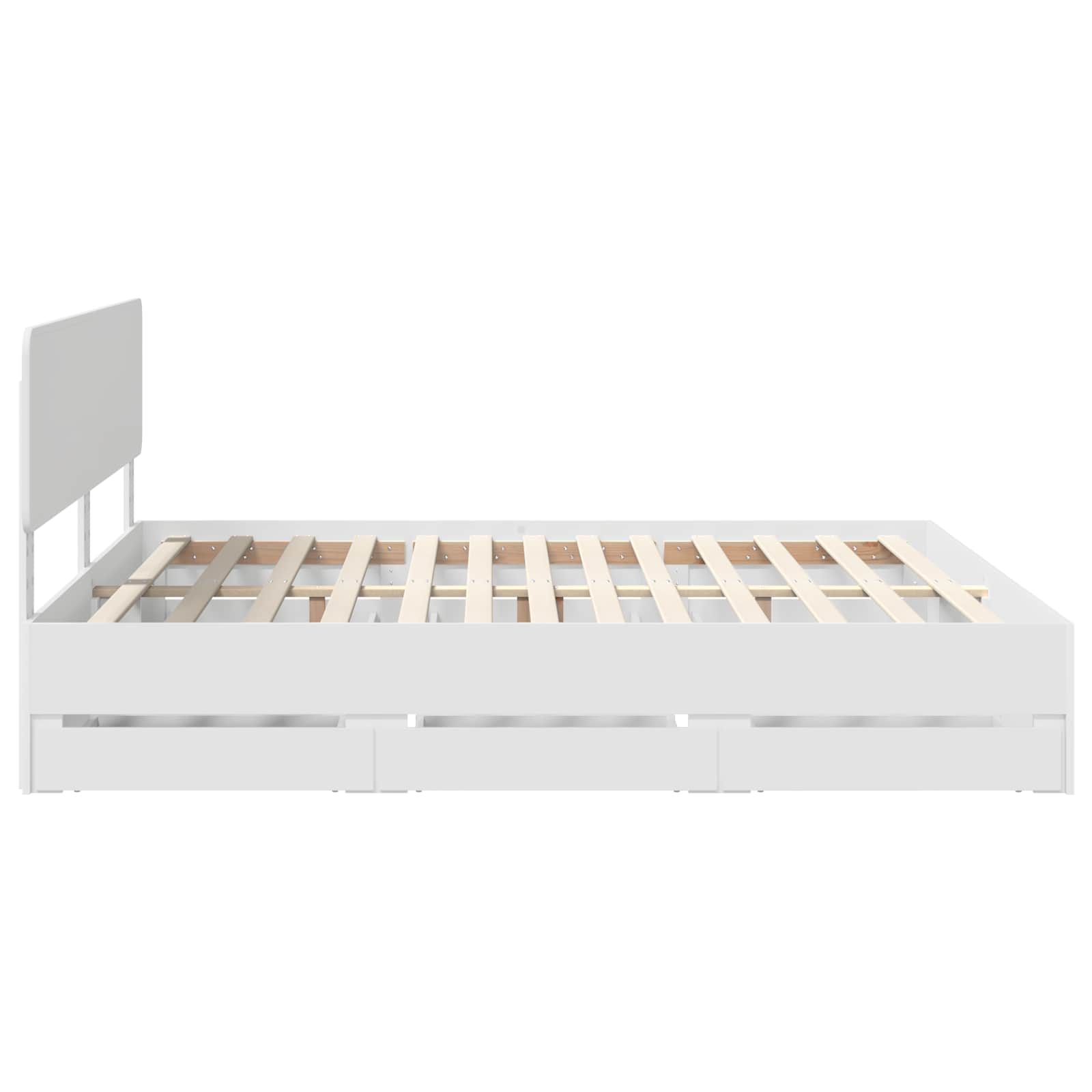 vidaXL Ramka łóżka z szufladą Biały 180 x 200 cm Drewno inżynieryjne