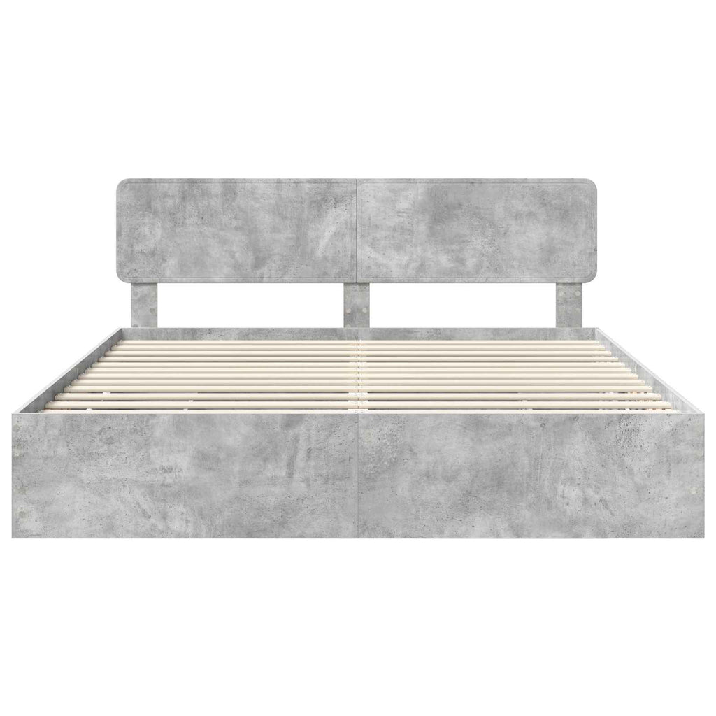 vidaXL Ramka łóżka Betonowy Szary 180 x 200 cm Drewno inżynieryjne