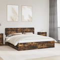 vidaXL Ramka łóżka Dąb Wędzony 180 x 200 cm Drewno inżynieryjne