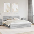 vidaXL Ramka łóżka Szary Sonoma 180 x 200 cm Drewno inżynieryjne
