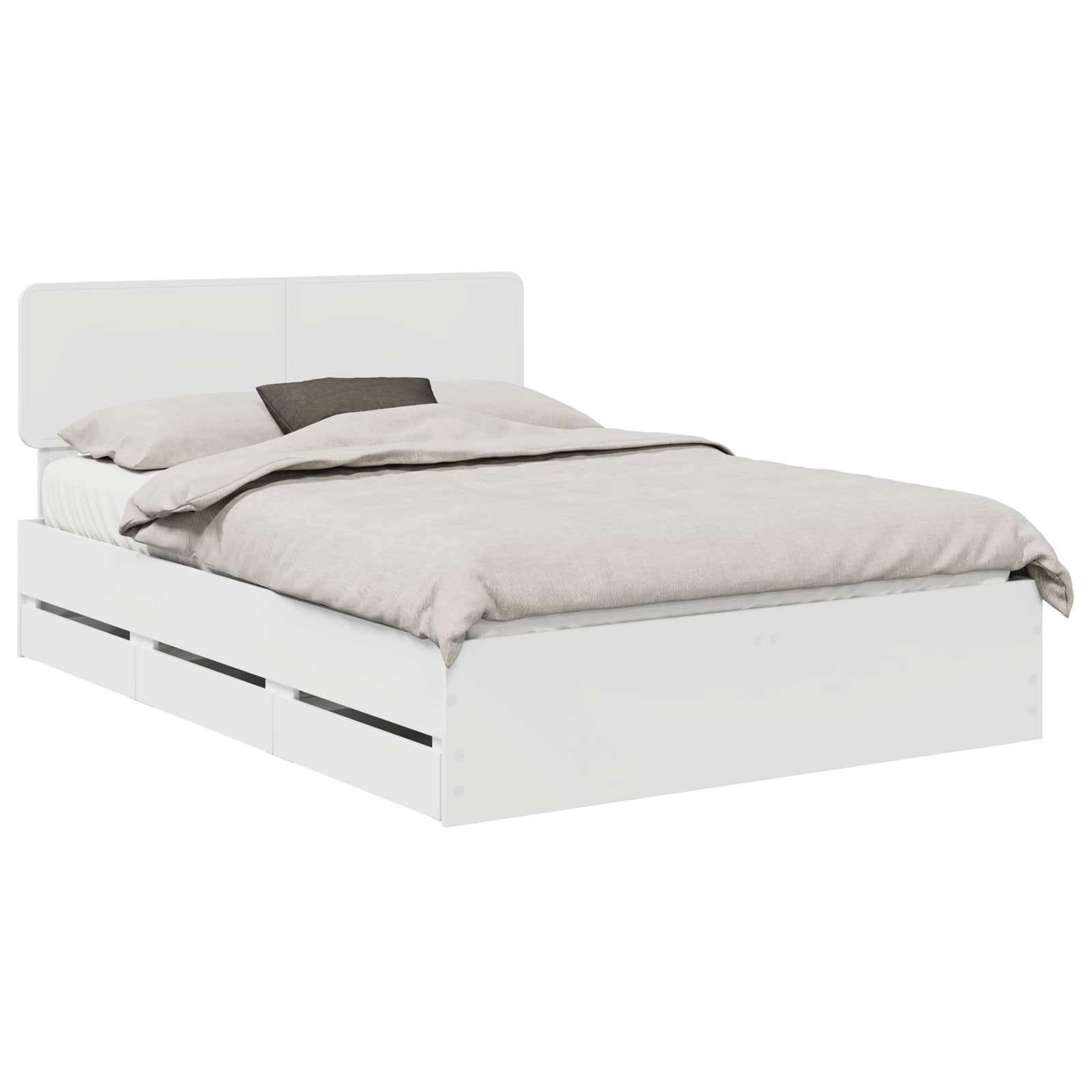 vidaXL Ramka łóżka z szufladą Biały 150 x 200 cm Drewno inżynieryjne