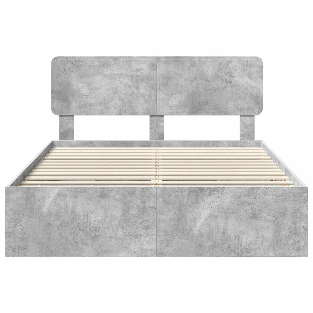 vidaXL Ramka łóżka Betonowy Szary 150 x 200 cm Drewno inżynieryjne