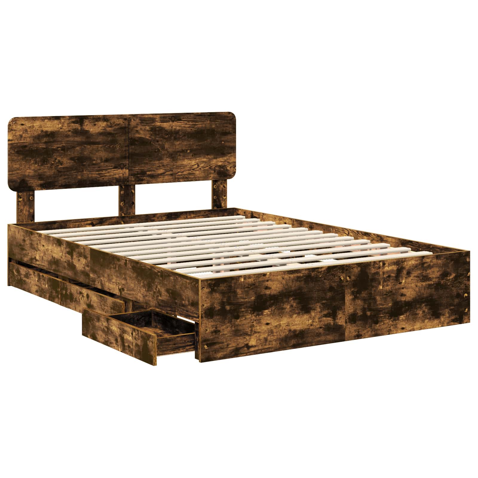 vidaXL Ramka łóżka Dąb Wędzony 150 x 200 cm Drewno inżynieryjne