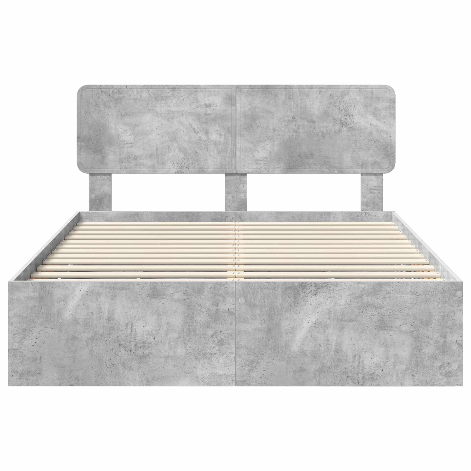 vidaXL Ramka łóżka Betonowy Szary 140 x 200 cm Drewno inżynieryjne