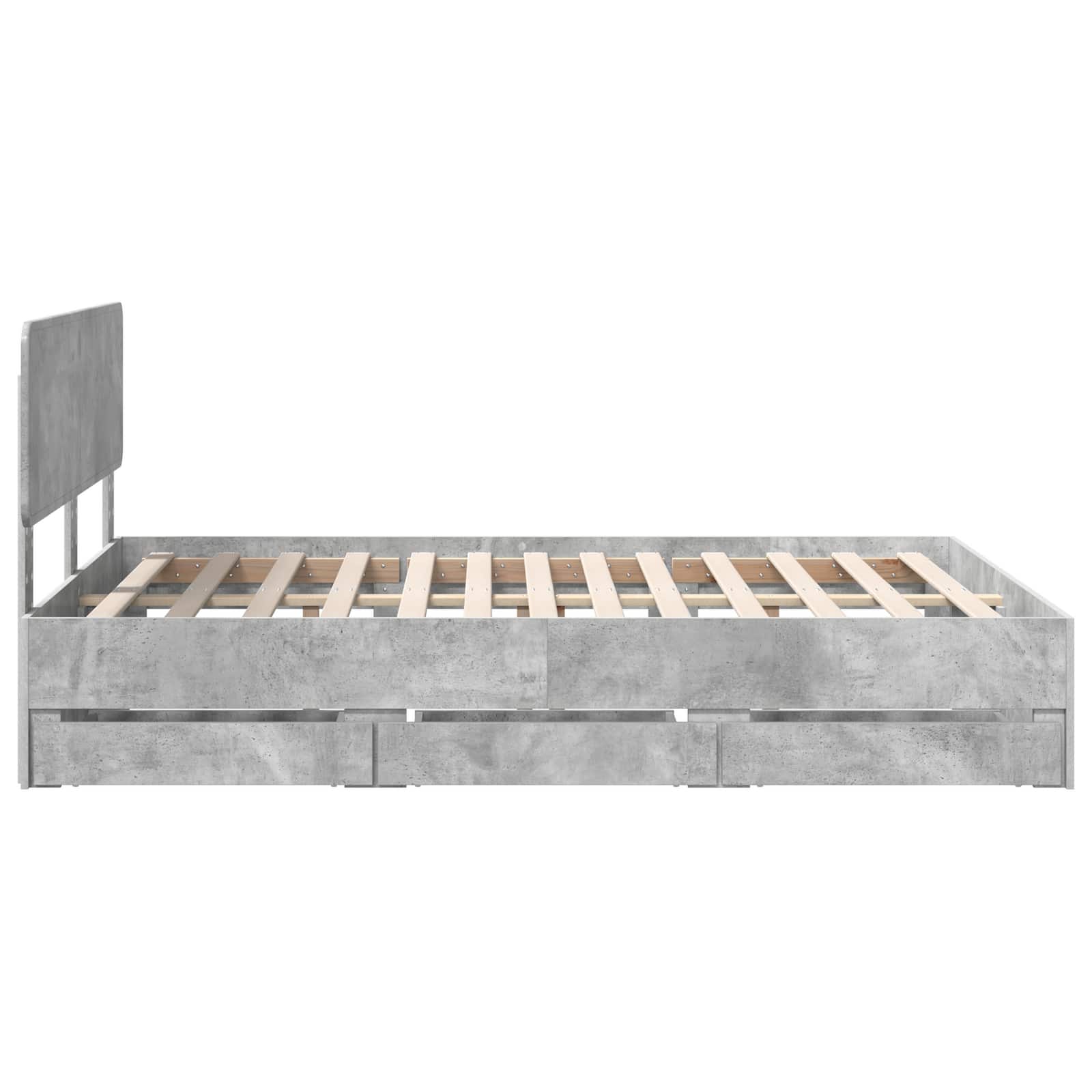 vidaXL Ramka łóżka Betonowy Szary 140 x 200 cm Drewno inżynieryjne