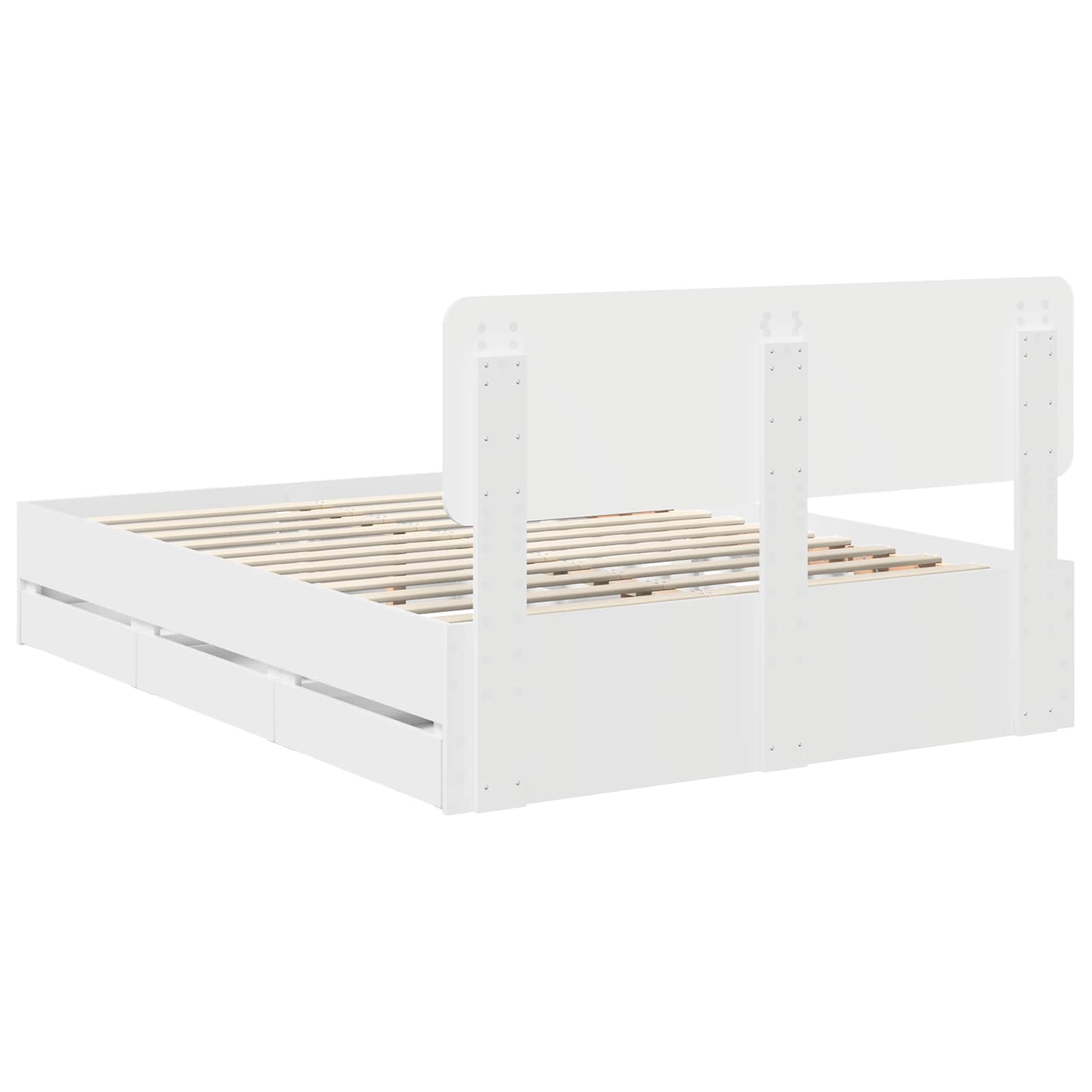 vidaXL Ramka łóżka z szufladą Biały 140 x 190 cm Drewno inżynieryjne