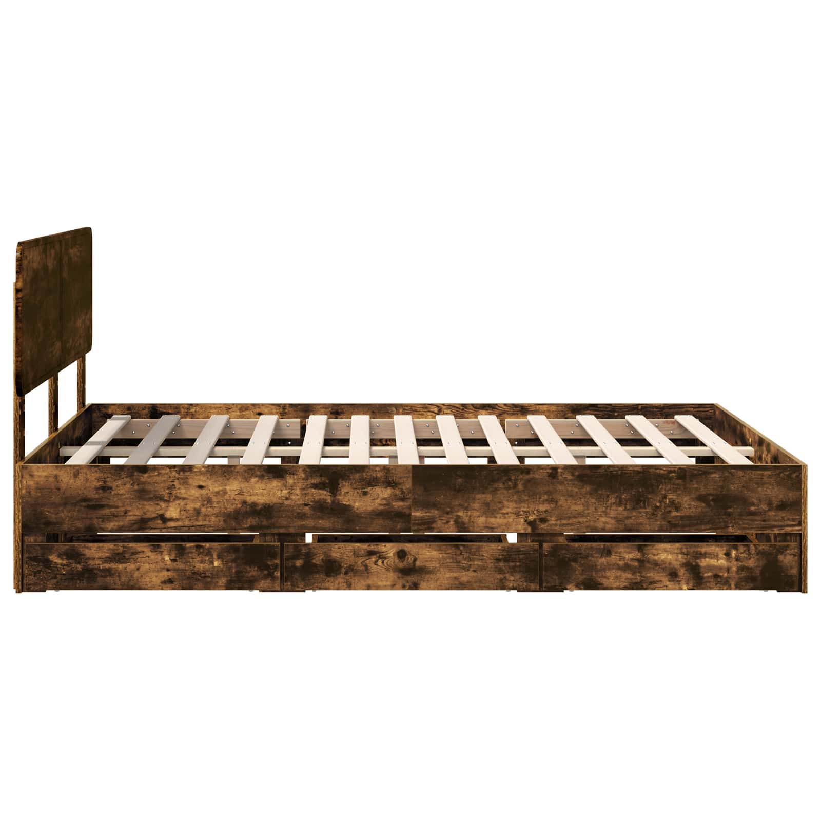 vidaXL Ramka łóżka Dąb Wędzony 140 x 190 cm Drewno inżynieryjne