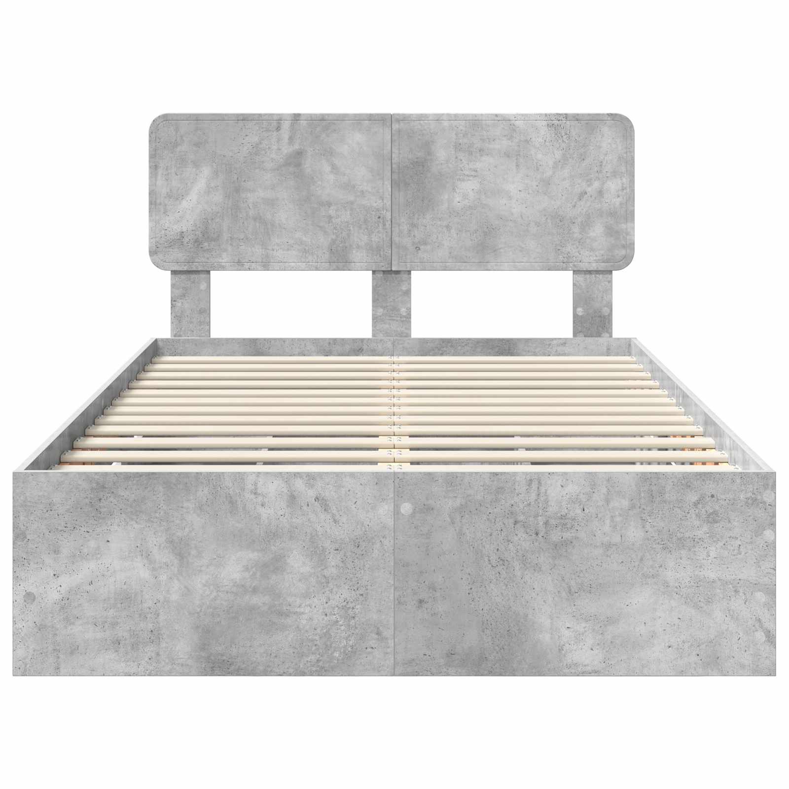 vidaXL Ramka łóżka Betonowy Szary 135 x 190 cm Drewno inżynieryjne