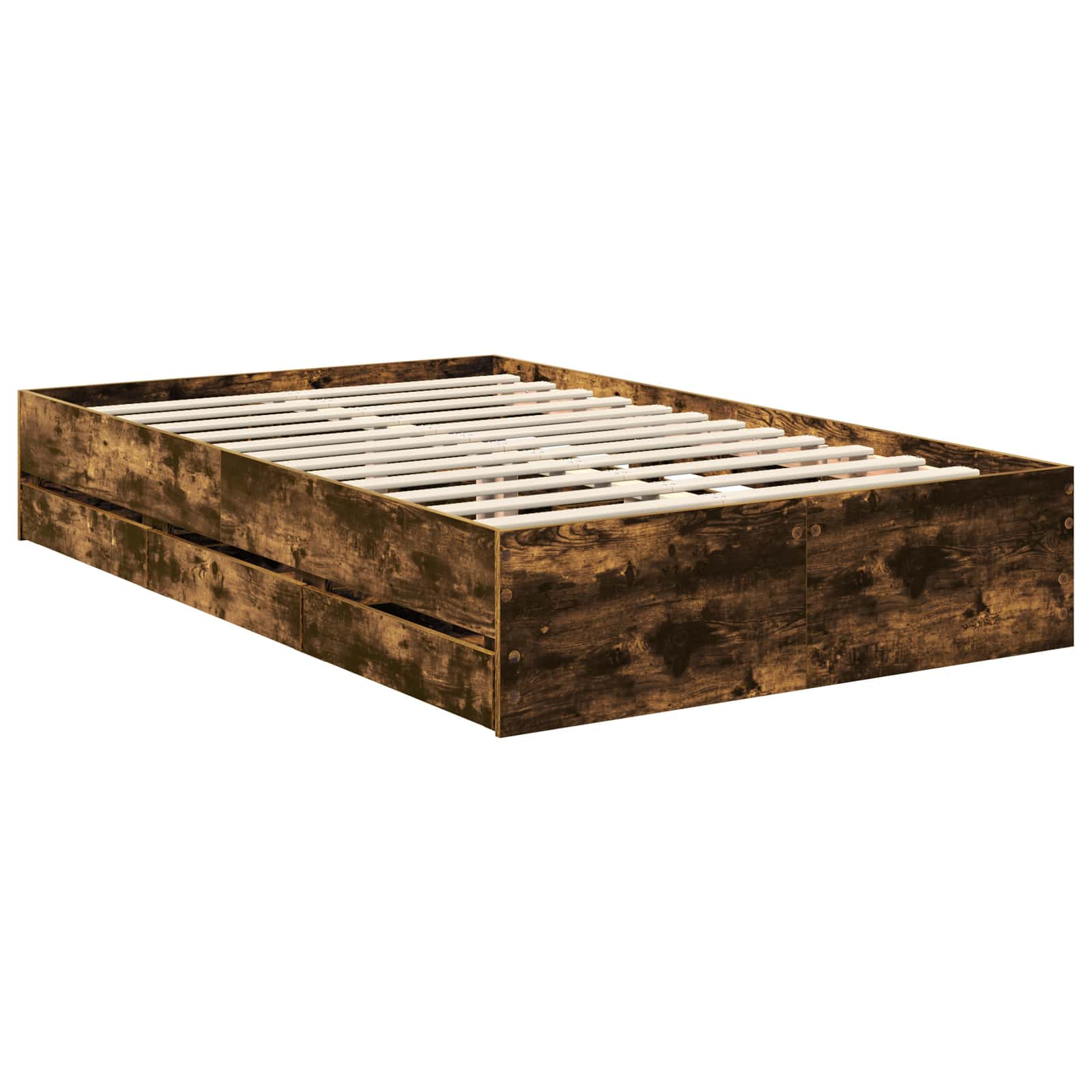vidaXL Ramka łóżka Dąb Wędzony 120 x 200 cm Drewno inżynieryjne