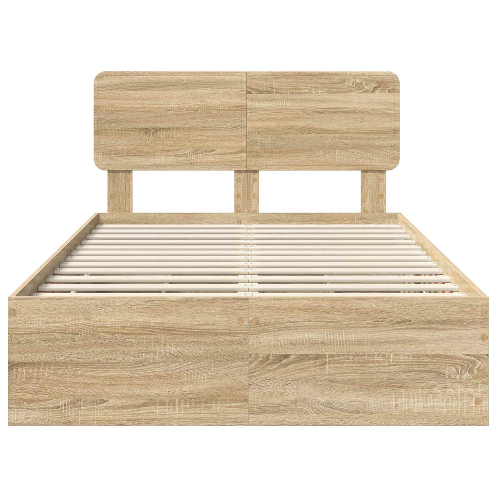 vidaXL Ramka łóżka Dąb Sonoma 120 x 190 cm Drewno inżynieryjne