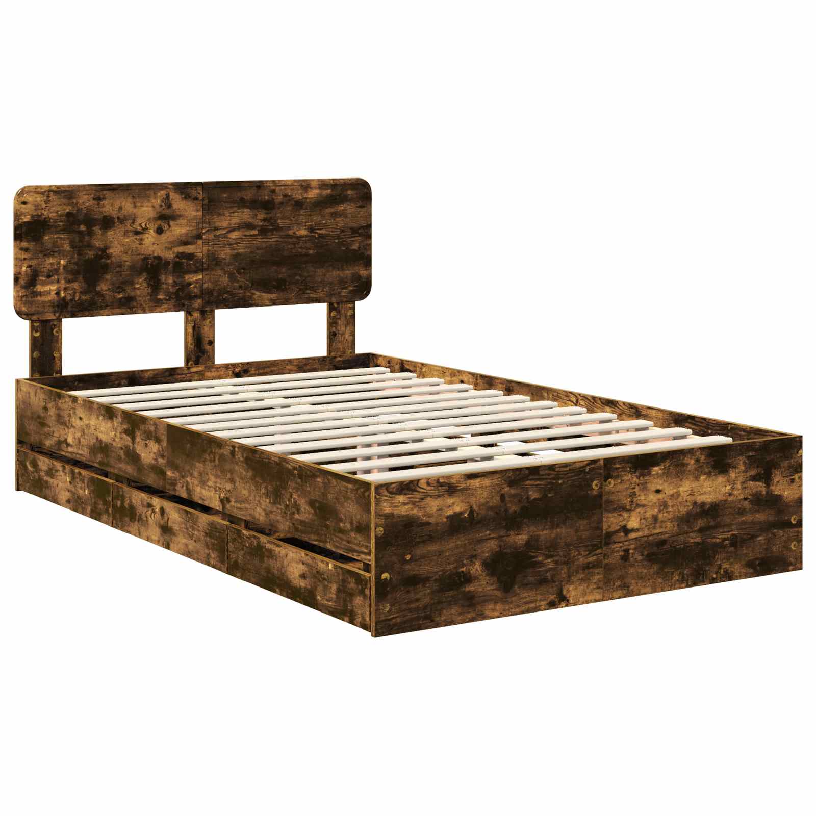 vidaXL Ramka łóżka Dąb Wędzony 120 x 190 cm Drewno inżynieryjne