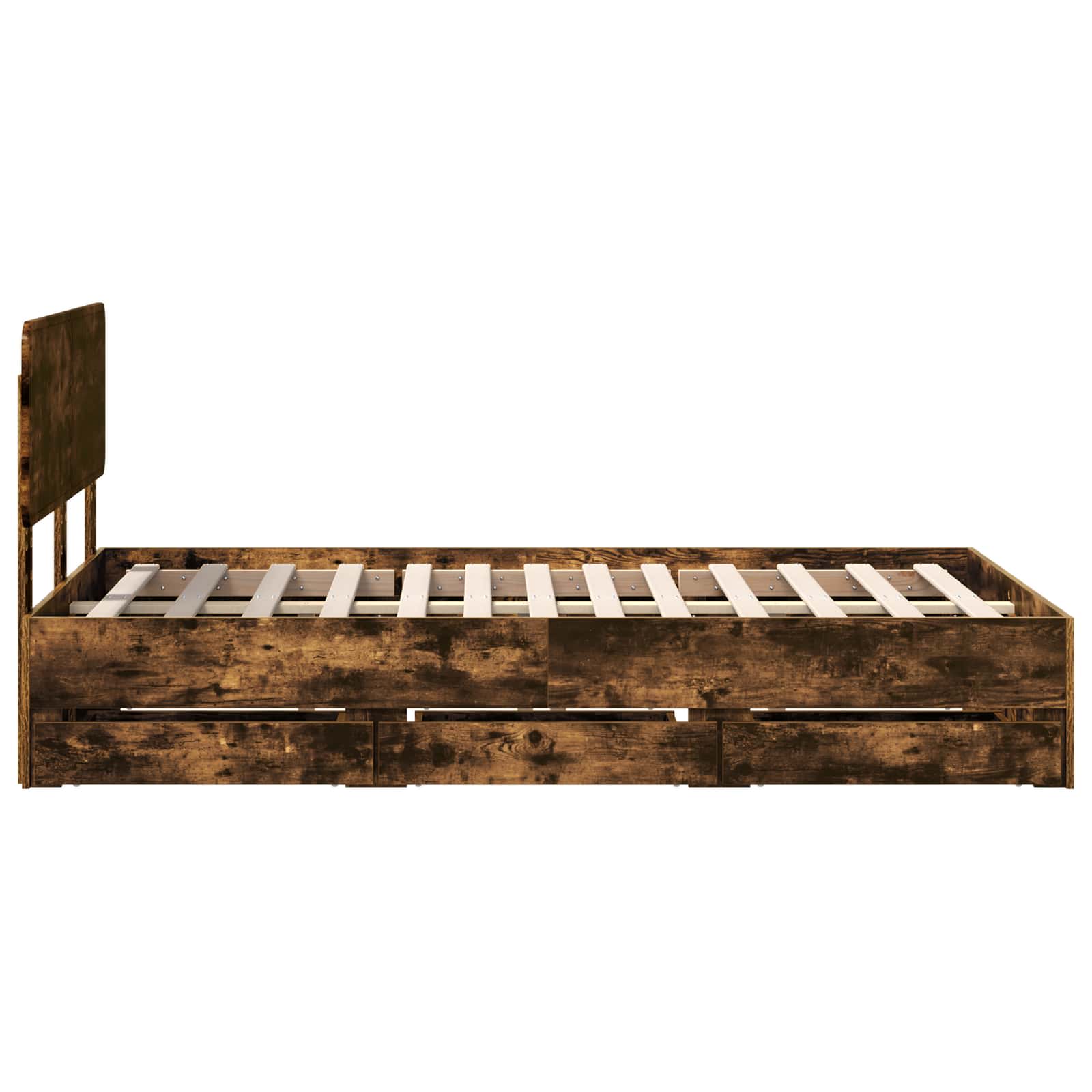 vidaXL Ramka łóżka Dąb Wędzony 120 x 190 cm Drewno inżynieryjne