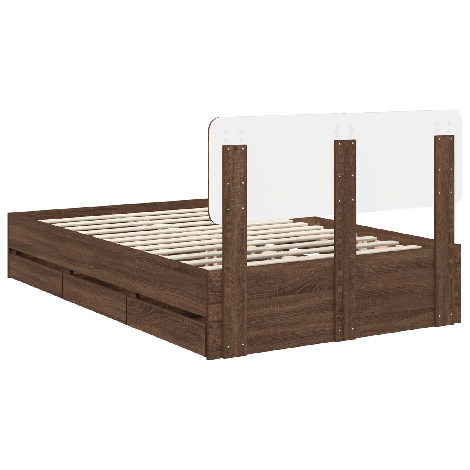 vidaXL Ramka łóżka Dąb brązowy 120 x 190 cm Drewno inżynieryjne