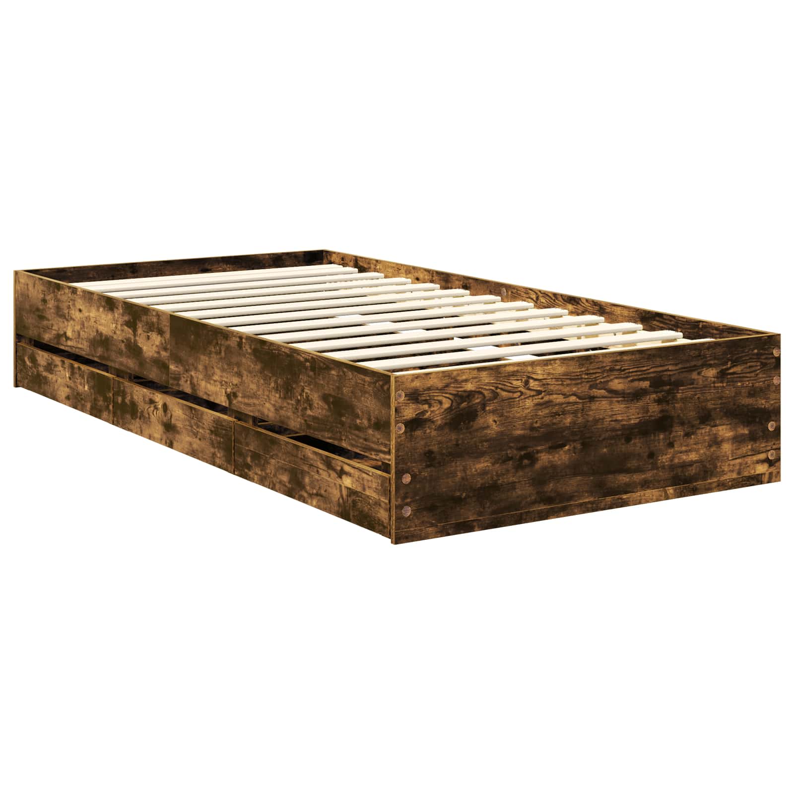 vidaXL Ramka łóżka Dąb Wędzony 100 x 200 cm Drewno inżynieryjne